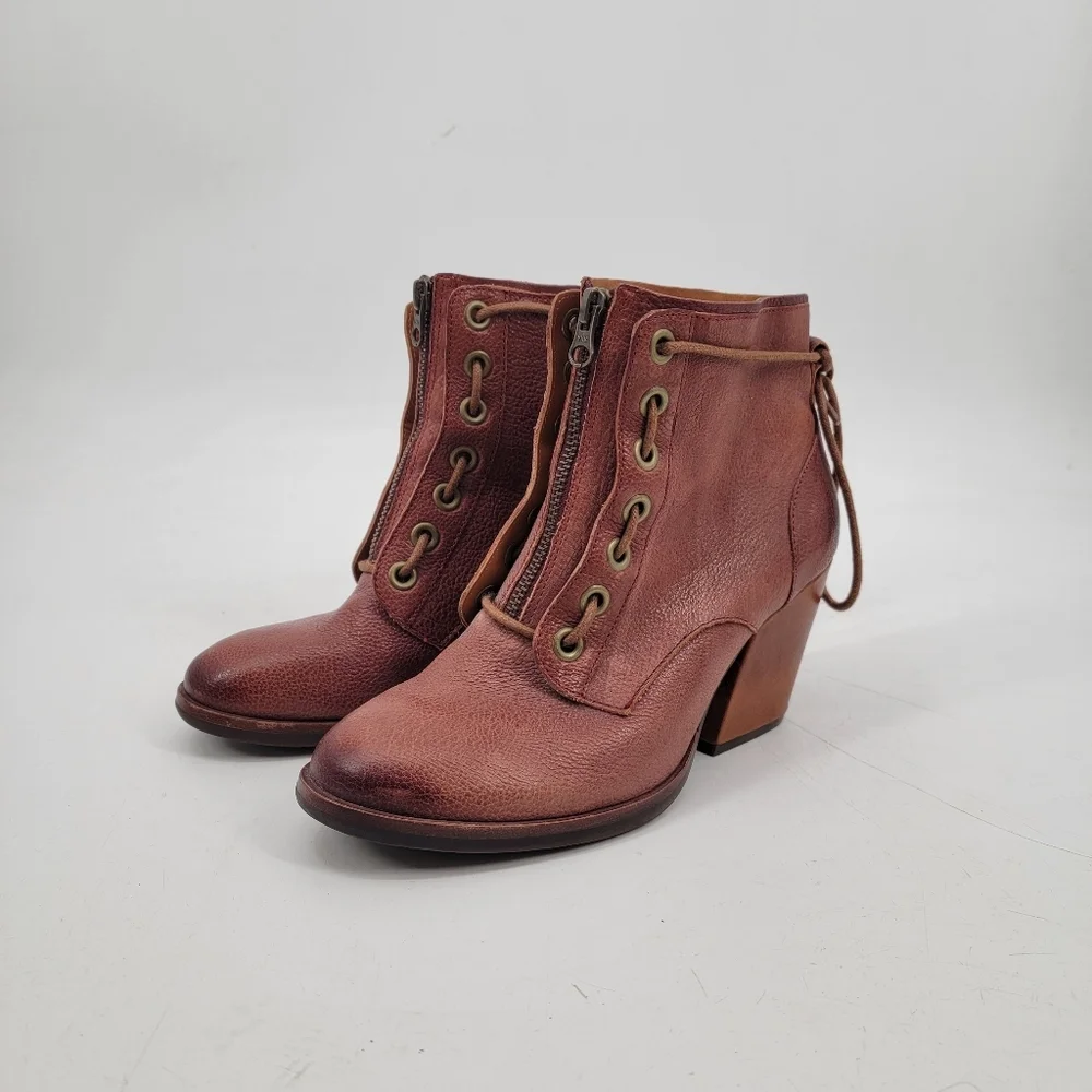 Kork Ease Kalpana Granny Lace Up Leather Boots Size 8 Brown Acadmia Romantic - Picture 12 of 16